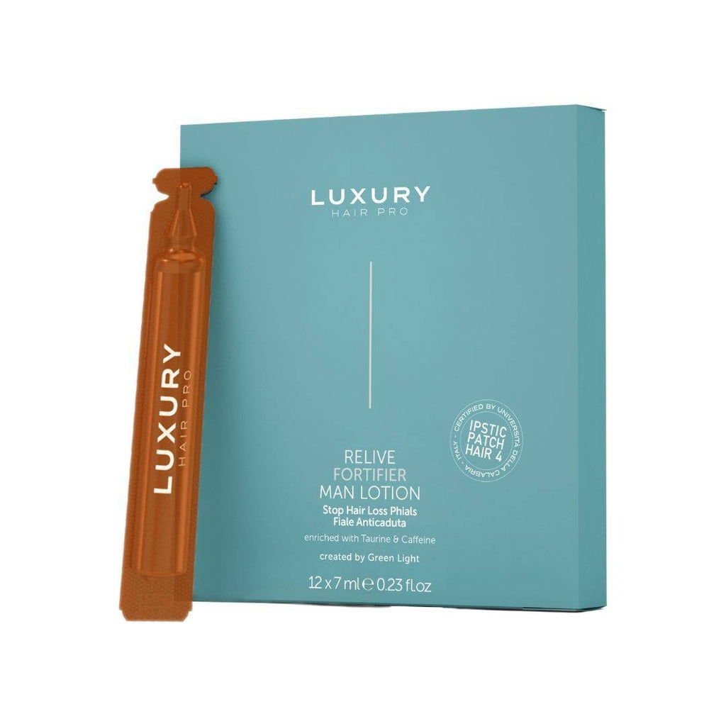 Fiale Anticaduta Uomo - Luxury Hair Pro Relive Fortifier Man Lotion - LUXURY HAIR PRO - Laboratori Italiani  