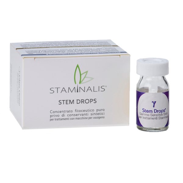 STEM DROPS GAMMA – PELLE ARROSSATA E SENSIBILE – CONFEZIONE DA 6 FIALETTE DA 5 ML